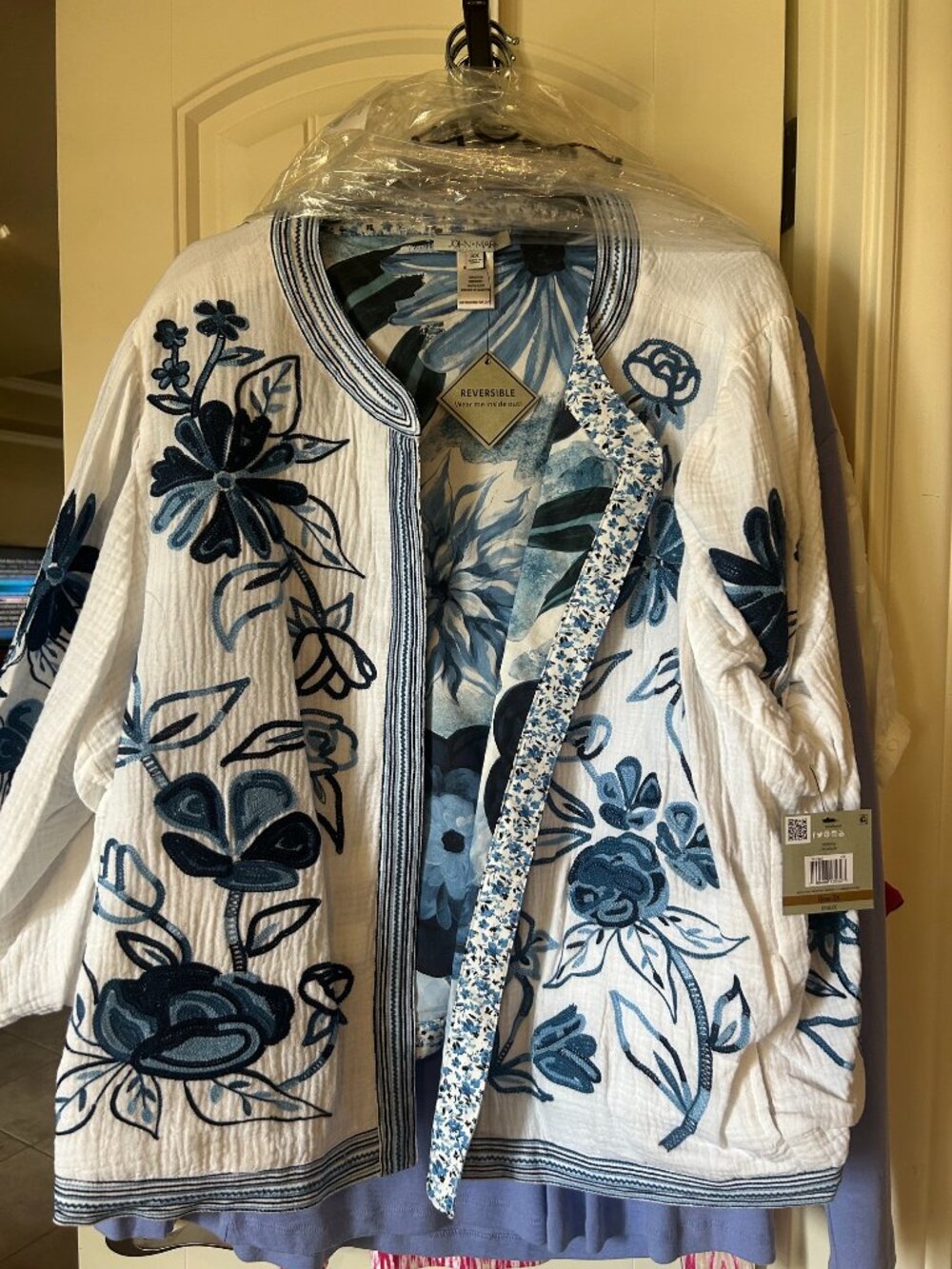NWT John Mark Size 3X Reversible Embroidered Jacket